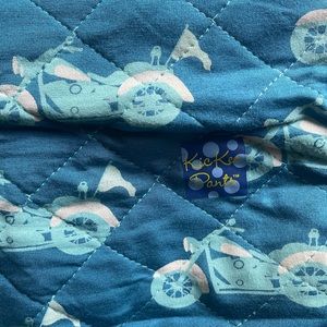 Kickee Pants Quilted Toddler Blanket in Heritage Blue Motorcycle (2018)
